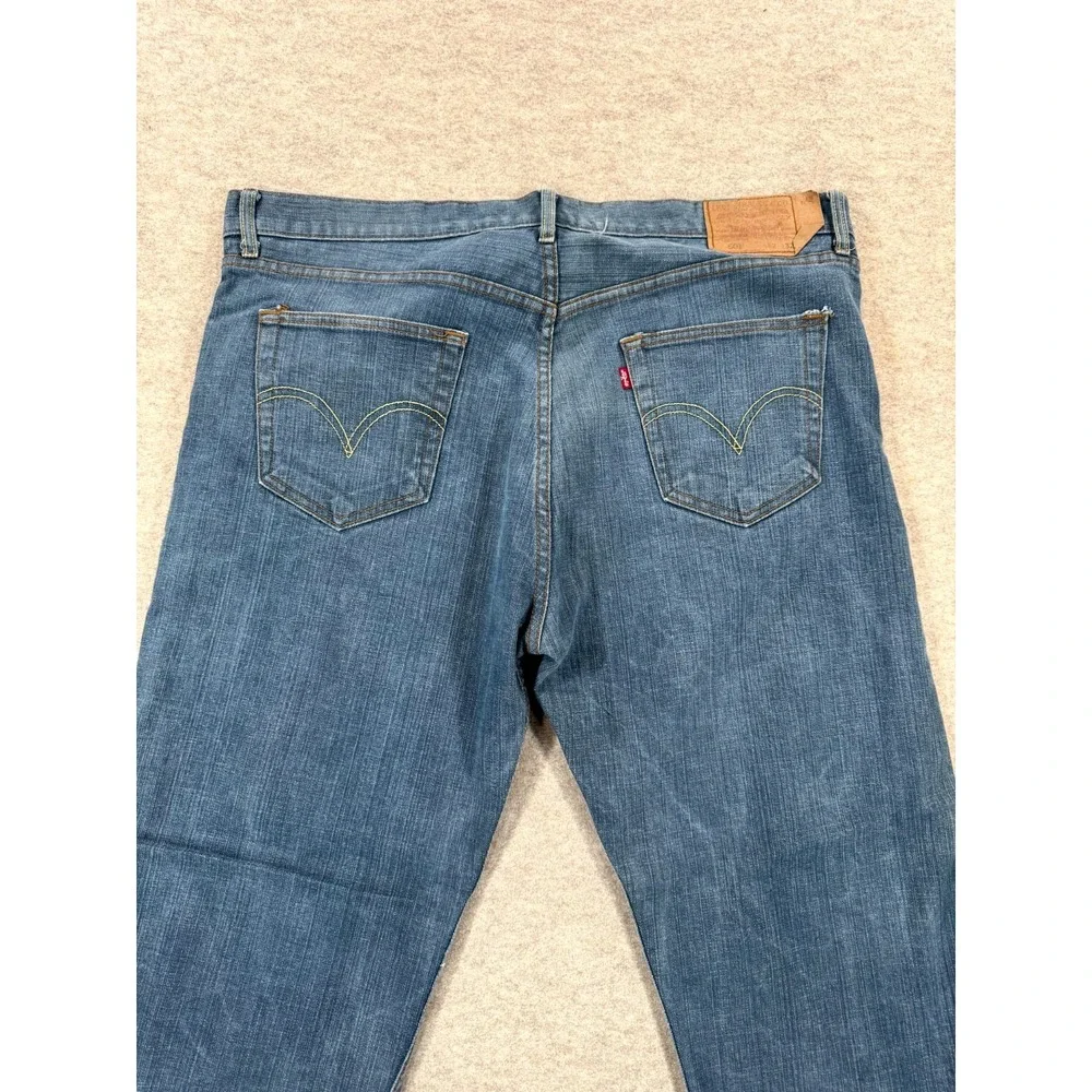 Levis 501 Original Fit Straight Jeans Mens 42x32 Blue Denim High Rise Button Fly